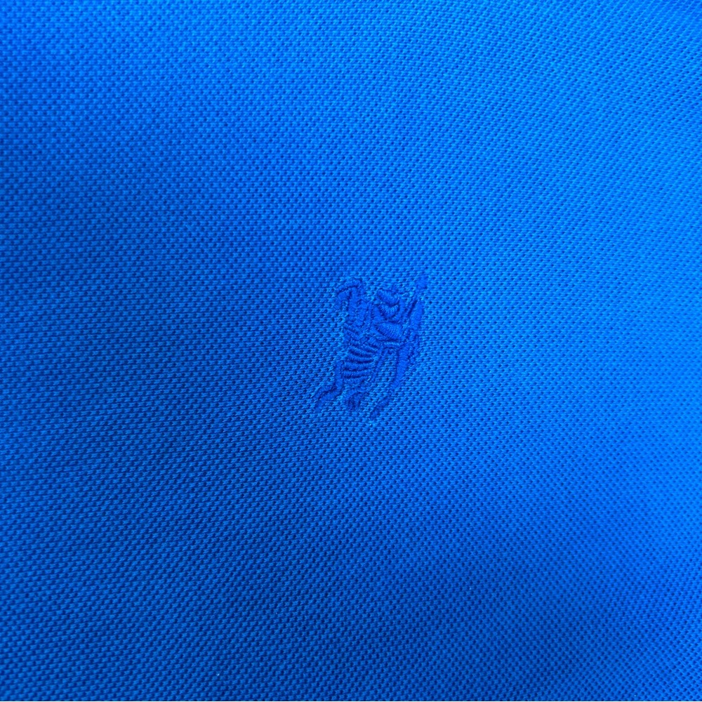 Burberry Vibrant Blue Polo with Check Accent - 65 - Picture 4 of 7